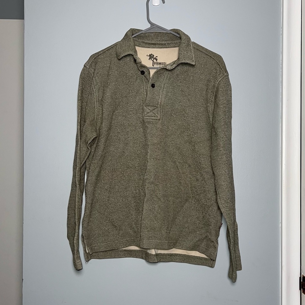 Gramicci Long Sleeve Polo Sweatshirt 100% cotton